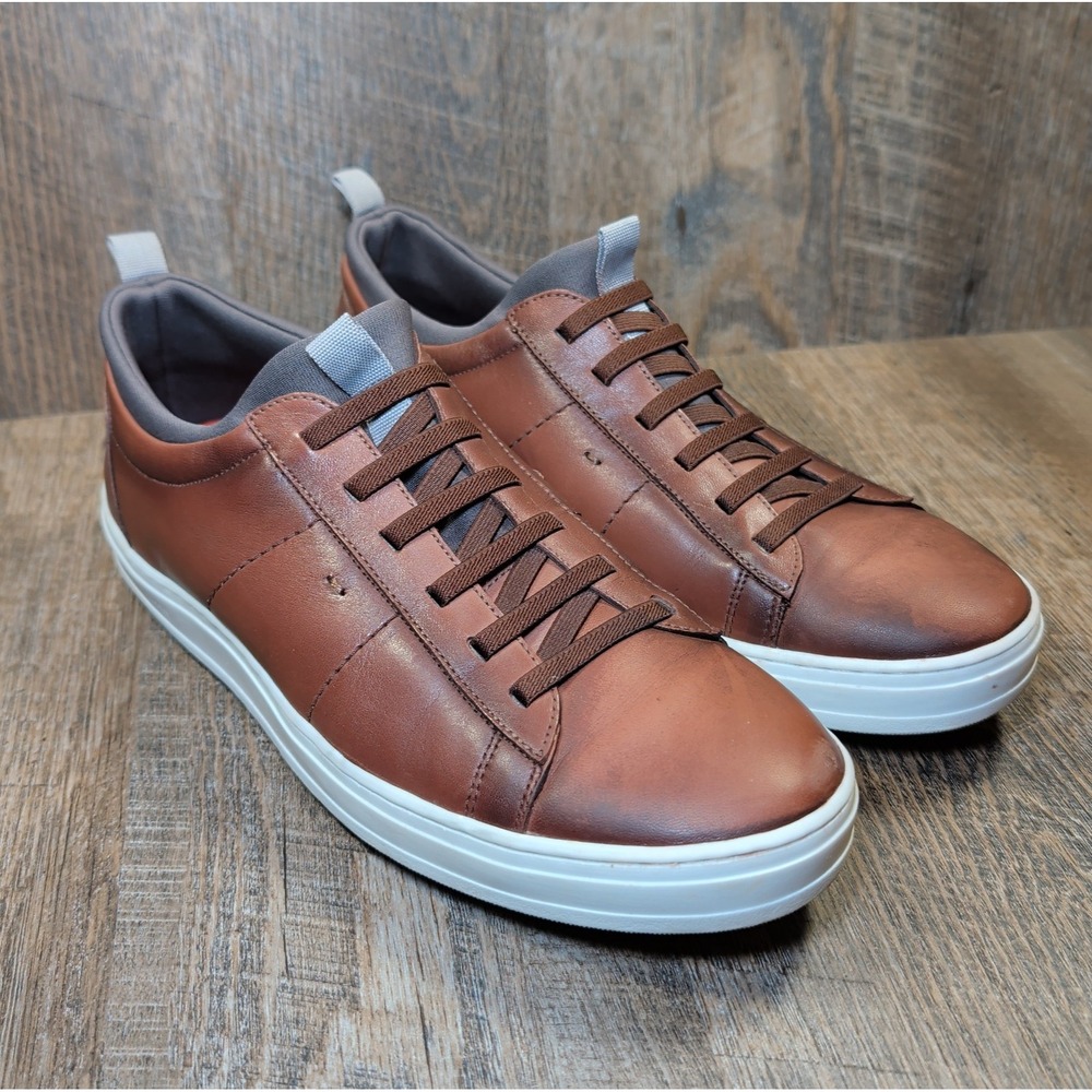 Martin Dingman Cameron Brown Leather Shoes Sneakers Slip On Mens Size 9 M